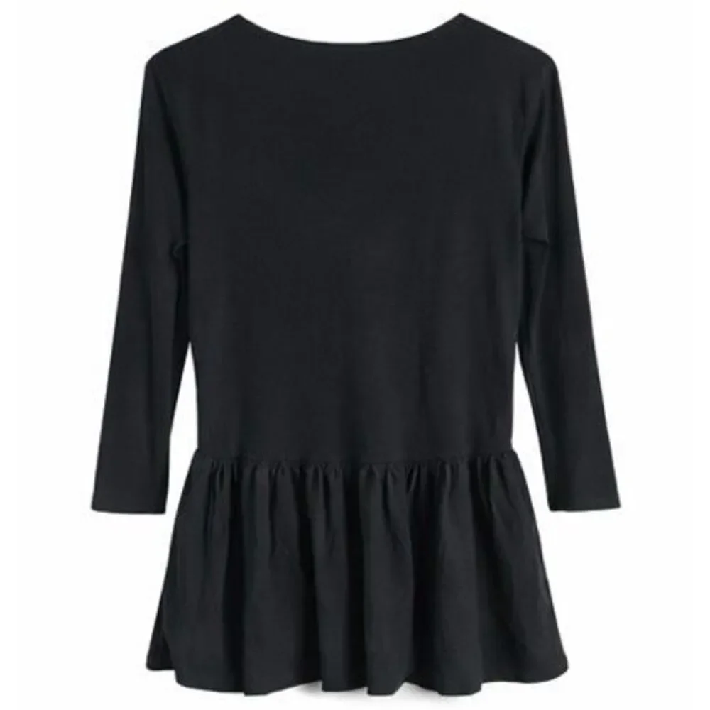 Free People Babydoll Oneida Mini Dress Black Scoop Neck Boho Women M